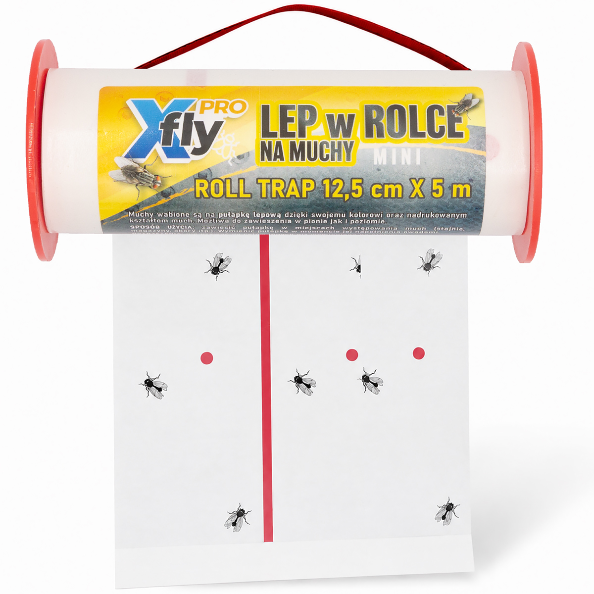 Pułapka na muchy lep w rolce X-FLY PRO Mini 12,5 cm x 5 m