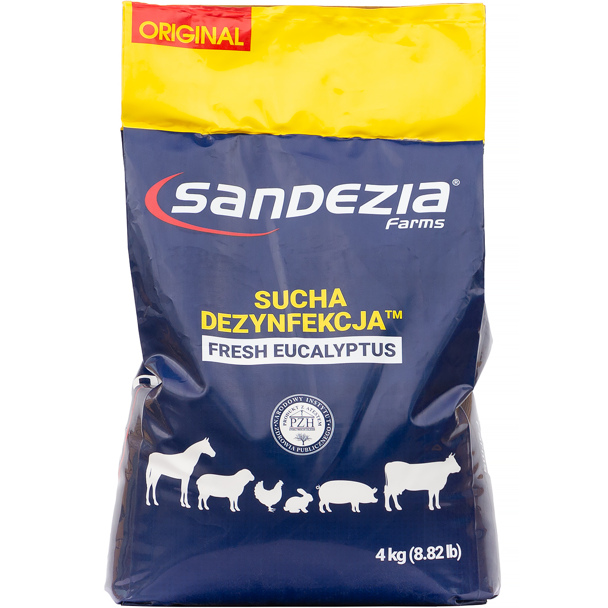Sandezia do suchej dezynfekcji 4 kg na wirusy, bakterie, grzyby, pasożyty