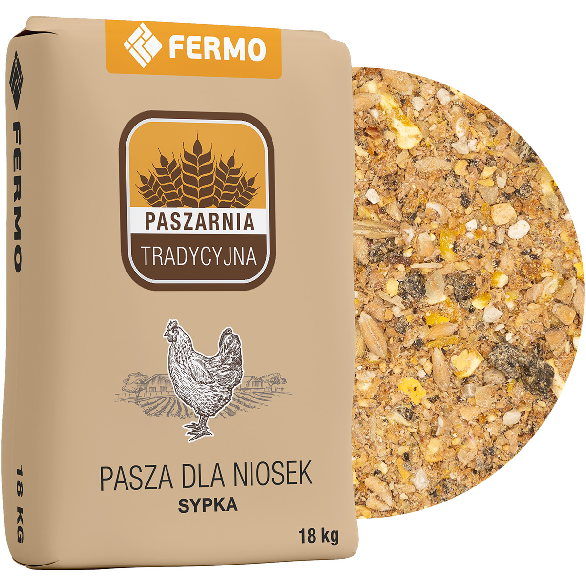 Pasza dla kur niosek sypka Paszarnia Tradycyjna 18 kg