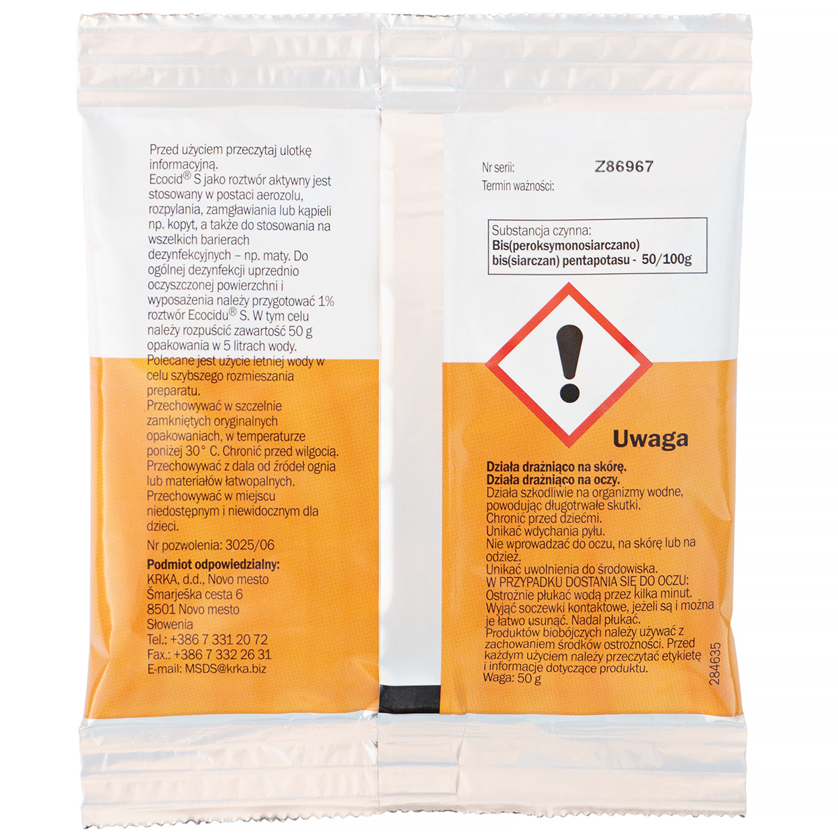 ECOCID S 50 g środek do dezynfekcji na wirusy, bakterie i grzyby